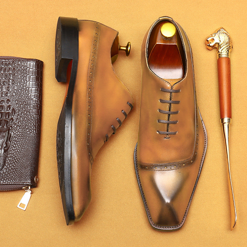 Men's Genuine England Style Brogue Business Formal Leather Shoes