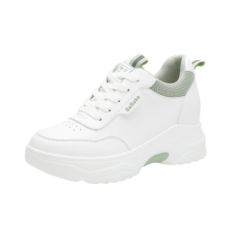 Women's Height Increasing Insole White Genuine Platform Women's Sports Shoes