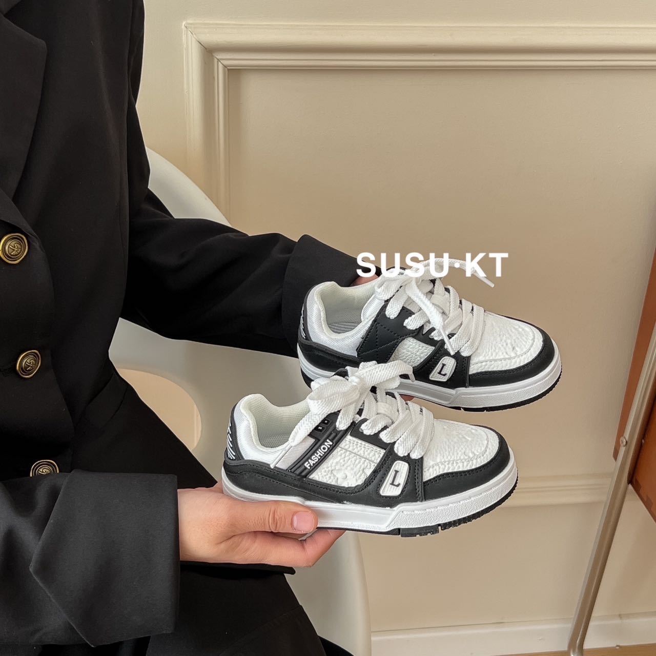 Children's Boys Autumn Fashion Soft Bottom Skateboard White Lightweight Kid's Sneakers