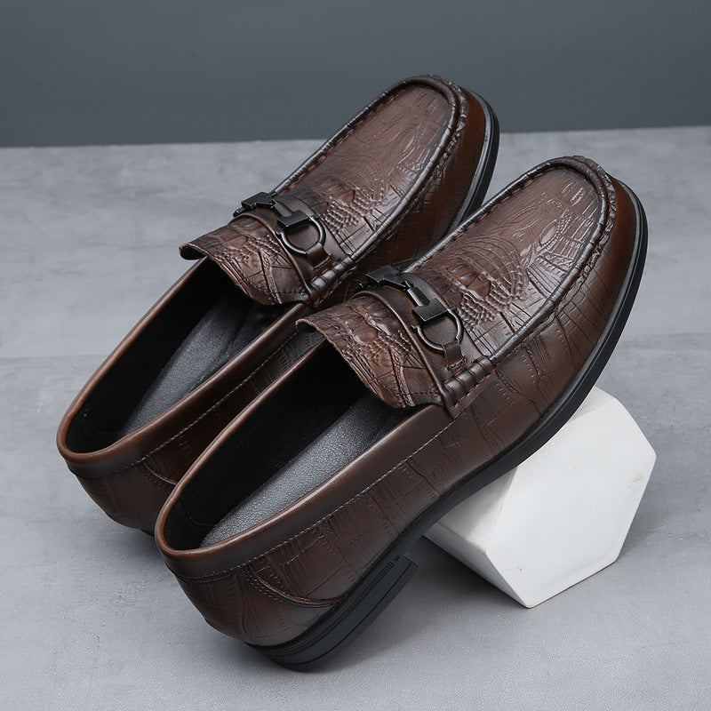 Popular Men's Spring Breathable Slip-on British Men's Business Leather Shoes