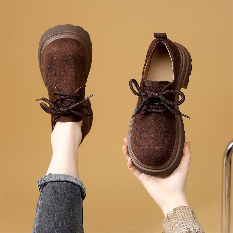 Women's Platform Genuine Inner Match Skirt Retro Women's Fashion Shoes