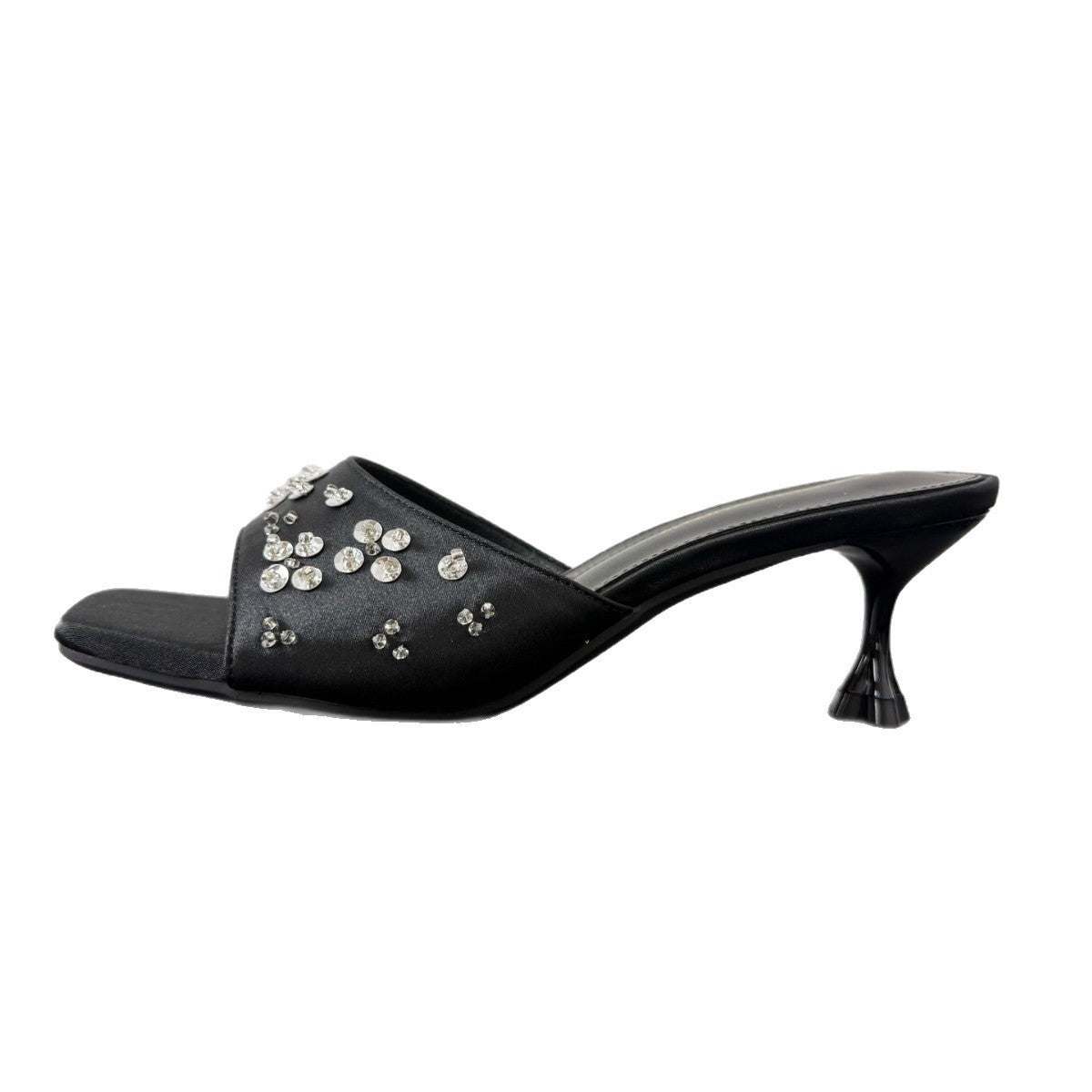 Women's Toe Outer Wear Temperament Petals Rhinestone Heels