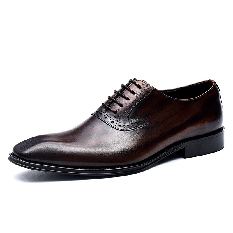 Men's British Business Dress Genuine Plus Size Oxford Trend Leather Shoes