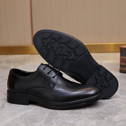 Men's Versatile Brogue Business Low Comfortable Leather Shoes