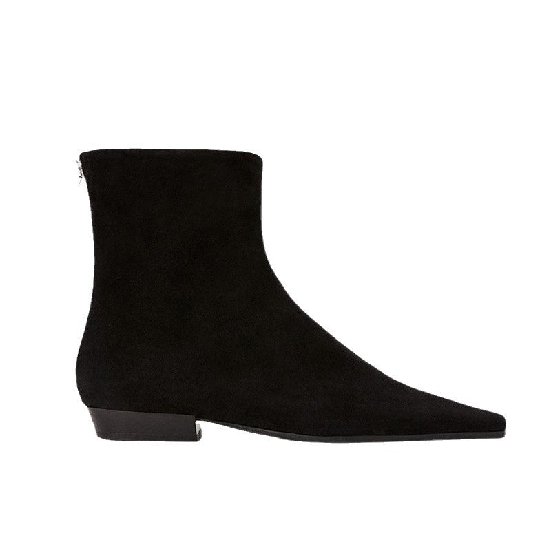 Women's Female Square Toe Skinny Low French Boots