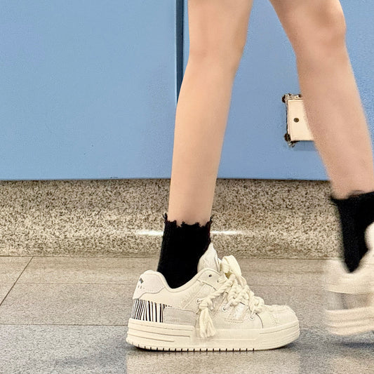 Women's & Men's Destroy Aesthetics Series White Bread Trendy Sneakers
