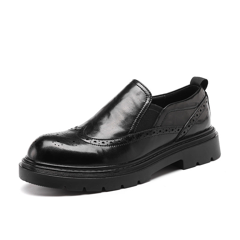 Men's Increased Korean Style British Comfortable Trendy Men's Casual Leather Shoes