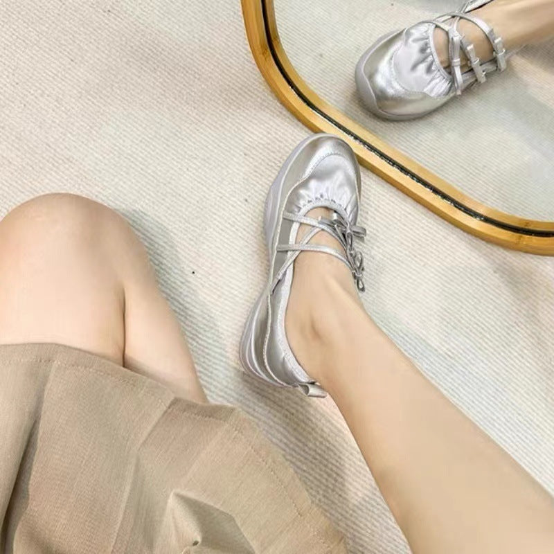 Women's Ballet Dong Summer Platform Bow Sports Casual Shoes