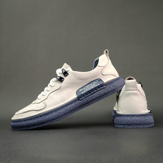 Men's Top Layer Cowhide Board Fashionable Niche Sneakers