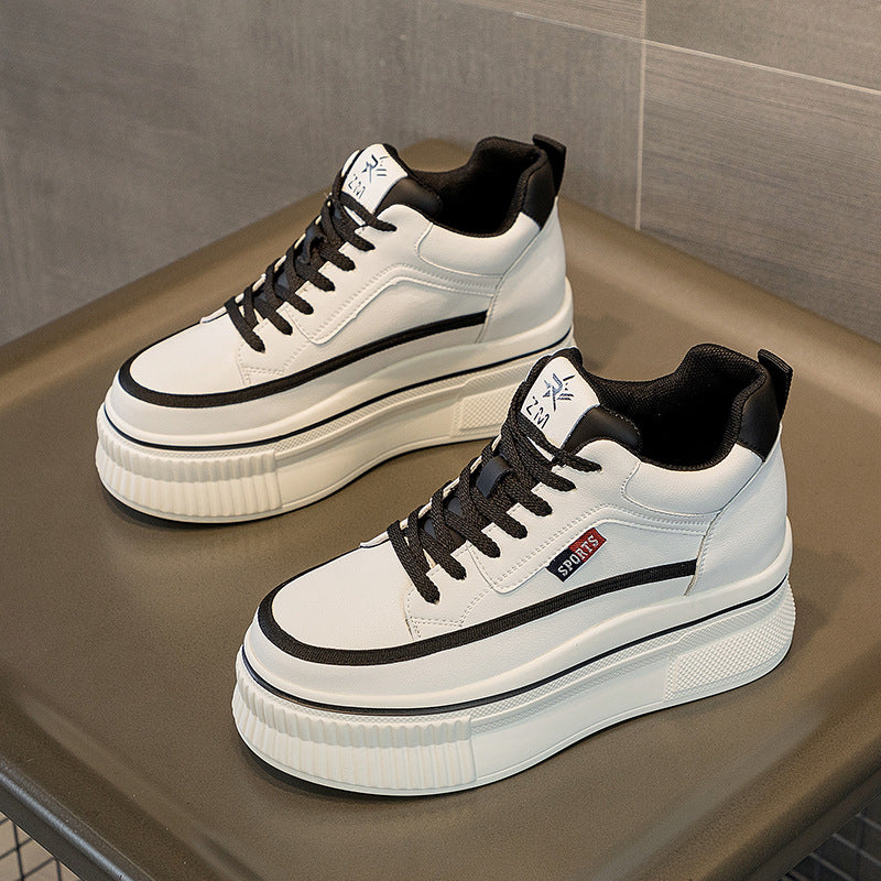 Women's Platform Small White Simple Veet Wedge Sneakers