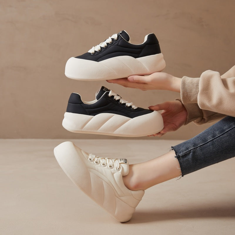 Women's & Men's White Big Toe Design Pumps Sports Sneakers