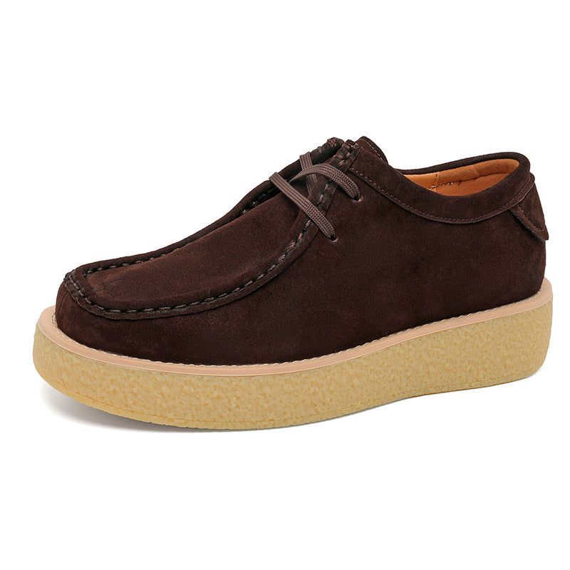 Leisure Tooling Square Toe Platform Fashion Leather Shoes