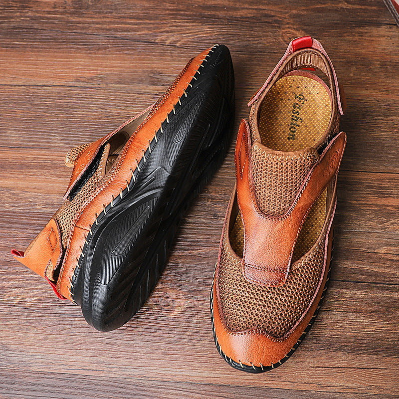Men's Fashionable Summer Breathable Mesh Simple Velcro Sandals