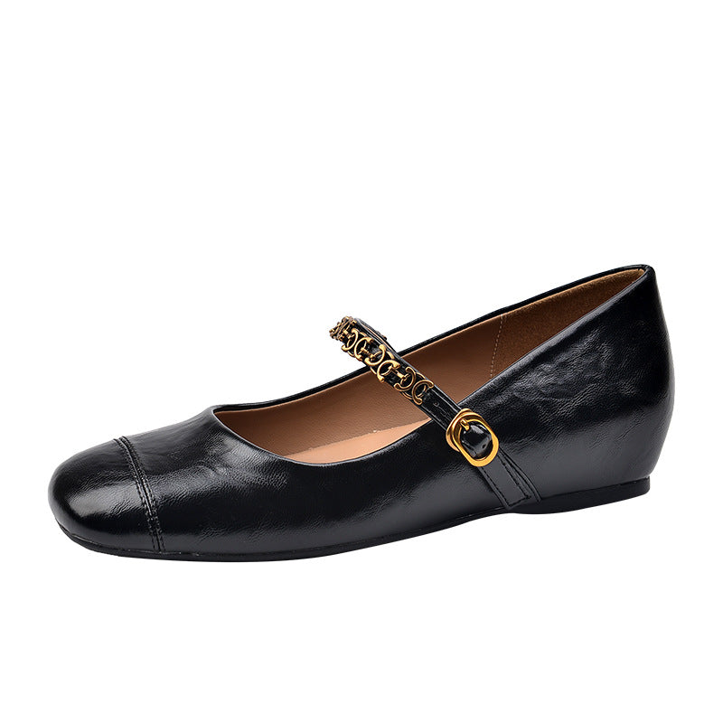 Women's Height Increasing Insole Retro Strap Small Women's Shoes