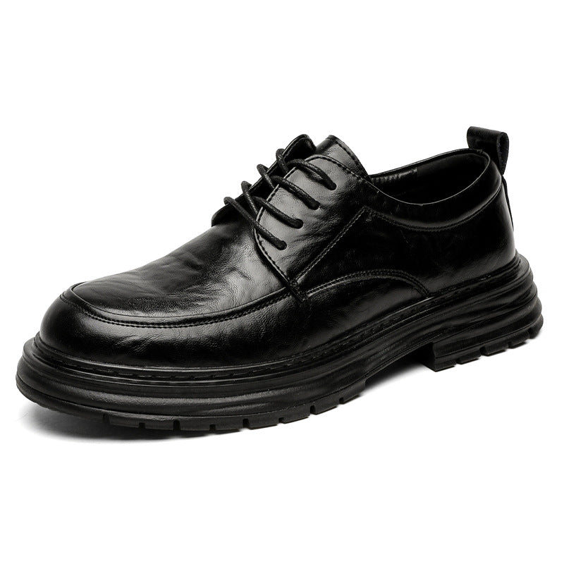 Men's Soft British Style Business Formal Wear Derby Bridegroom Large Men's Casual Leather Shoes