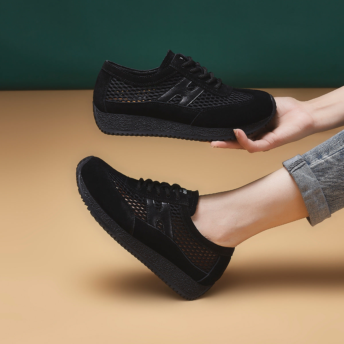 Women's Breathable Flat German Training Summer Lace Women's Sports Shoes
