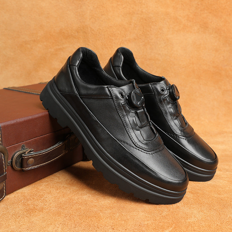Durable Winter British Style Rubber Simple Leather Shoes