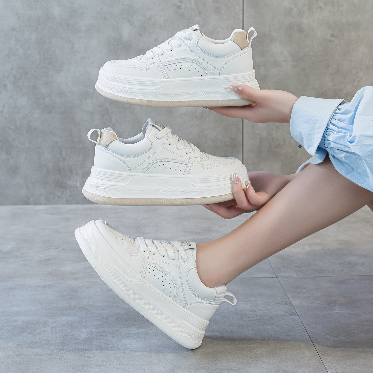 Autumn Soft Platform White Female Comfortable Women's Casual Shoes