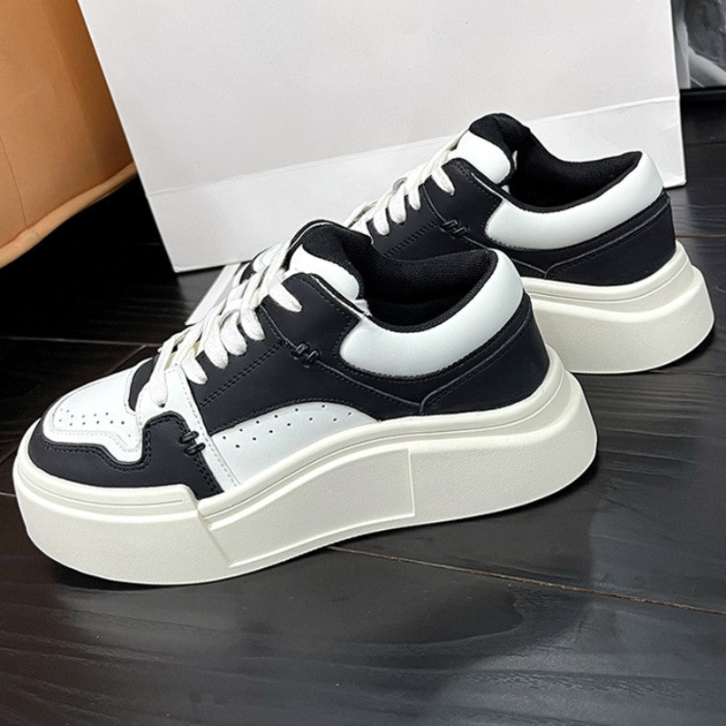 Women's Platform White Autumn Niche Contrast Color Sneakers