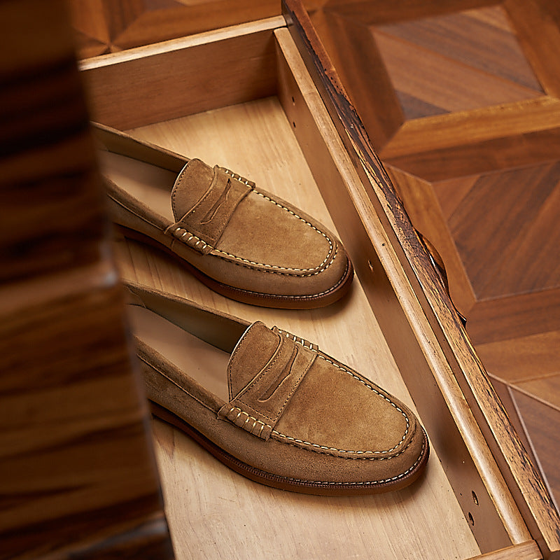 Men's Slip-on Suede Platform Board Spring Loafers