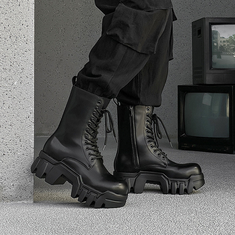 Men's Bottom Bulldozer Martin Height Increasing Punk Worker Boots
