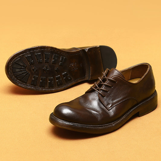 Men's Business Genuine Washed-out Vintage Distressed Sole Leather Shoes