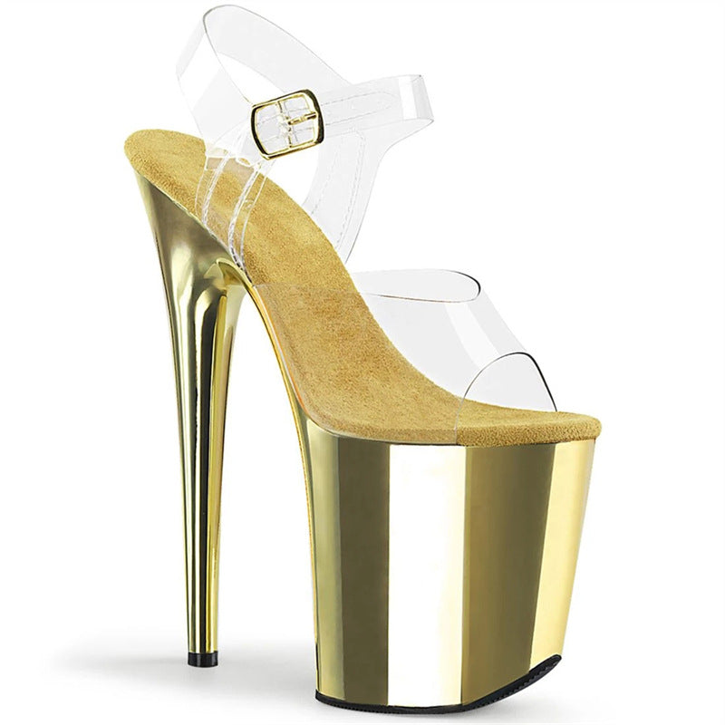 Women's Summer Platform Chunky Crystal High Fairy Heels