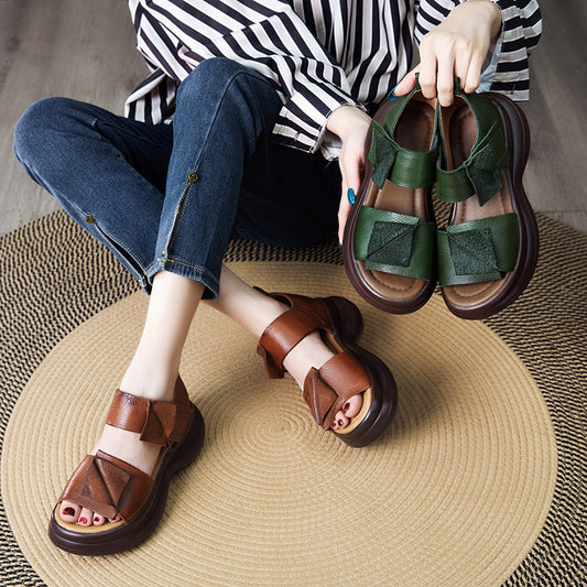 Women's Retro Handmade Soft Bottom Strap Ethnic Sandals