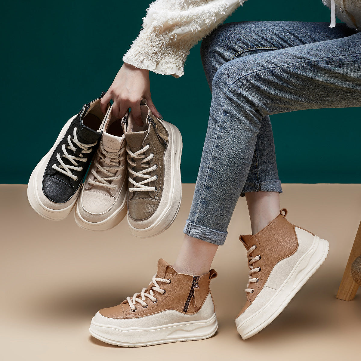 Women's Retro Handmade First Layer Cowhide Entry Lux Casual Shoes