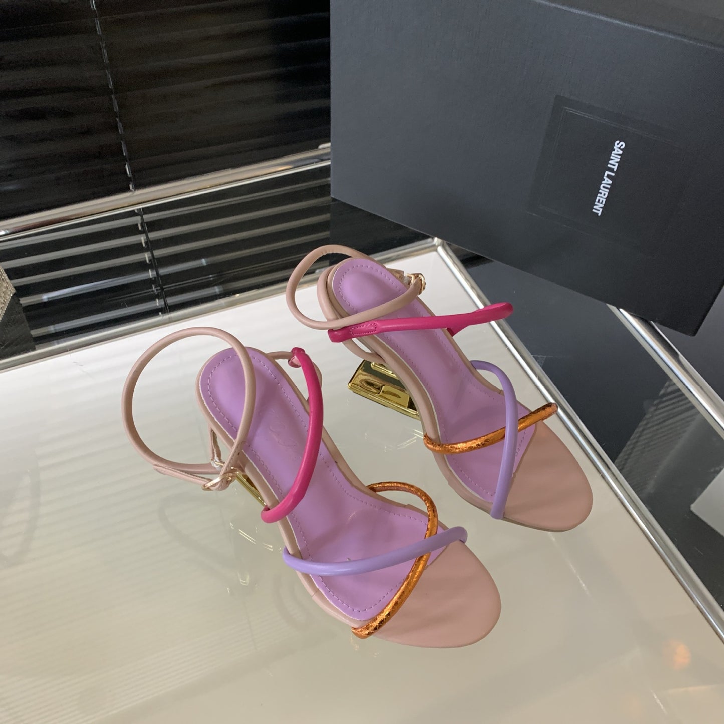Women's Shape Cross Strap Color Matching Elegant Heels