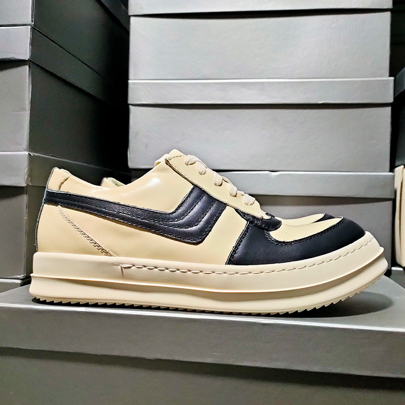 Men's Trendy Napa Calfskin Big Hook Platform Casual Shoes