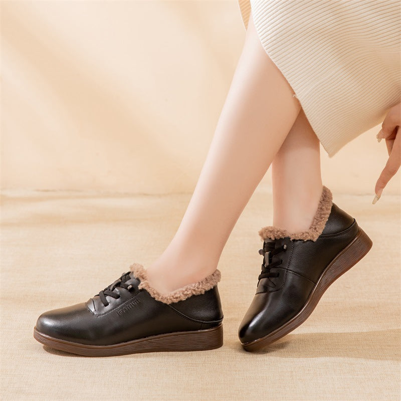 Mom Winter Wool Warm Flat Deep Women's Shoes