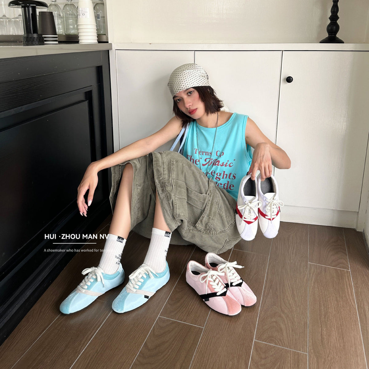 Women's Retro Color Matching German Training Soft Bottom Wild Women's Sports Shoes