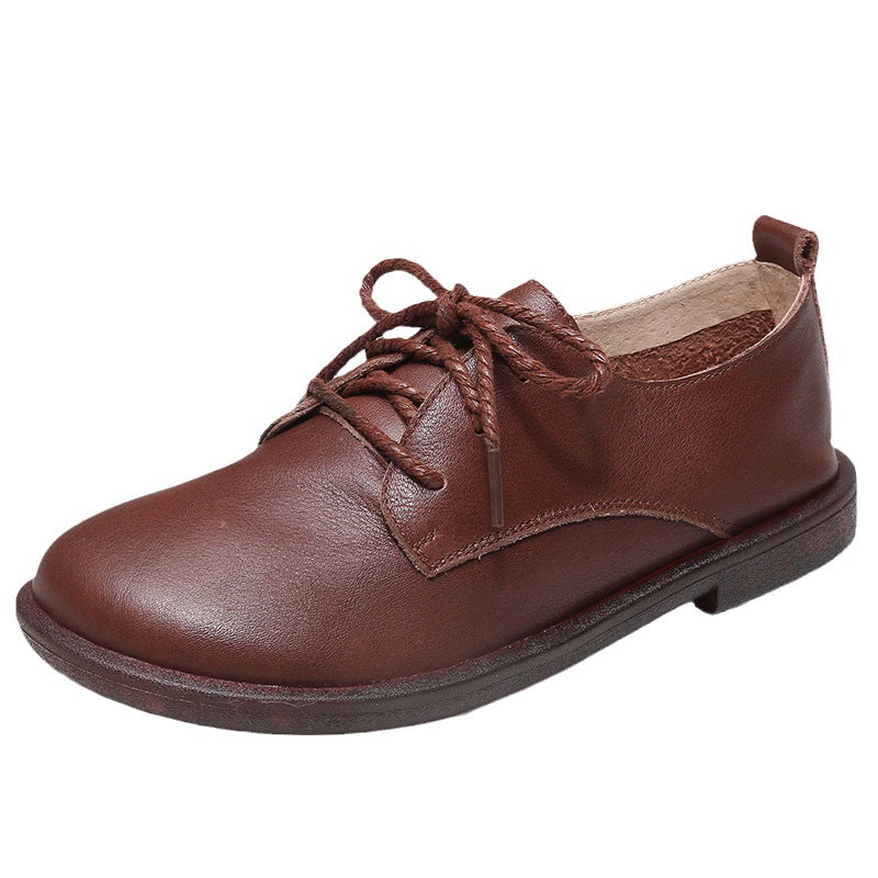 Women's Autumn Flat Pregnant First Layer Cowhide Casual Shoes