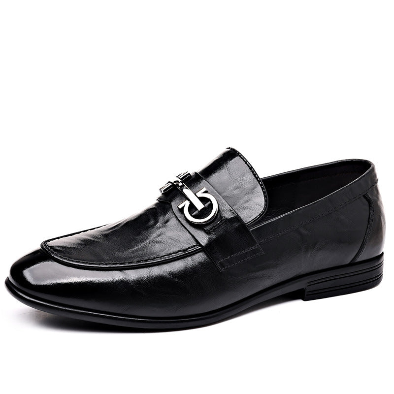 Men's Layer Cowhide Soft Bottom Surface Versatile Loafers