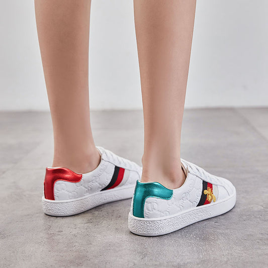 Women's Style Trendy Easy Wear Bee Embroidered Sneakers