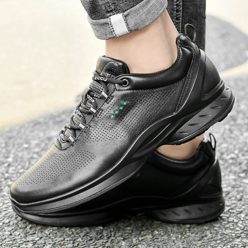 Men's Punching Breathable Cowhide Sports Comfortable Outdoor Casual Shoes