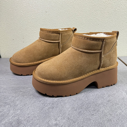 Women's Winter Thick Fleece Warm Genuine Fluffy Snow Boots