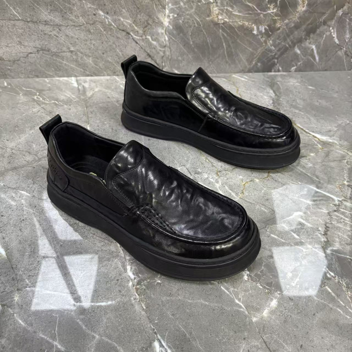 Men's Autumn Authentic British Style Business Thick Sole Increased Pure Leather Shoes