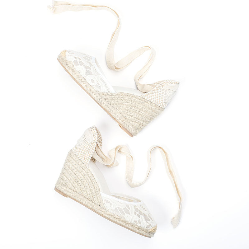 Women's Strap Retro Cotton Height Increasing Creative Sandals