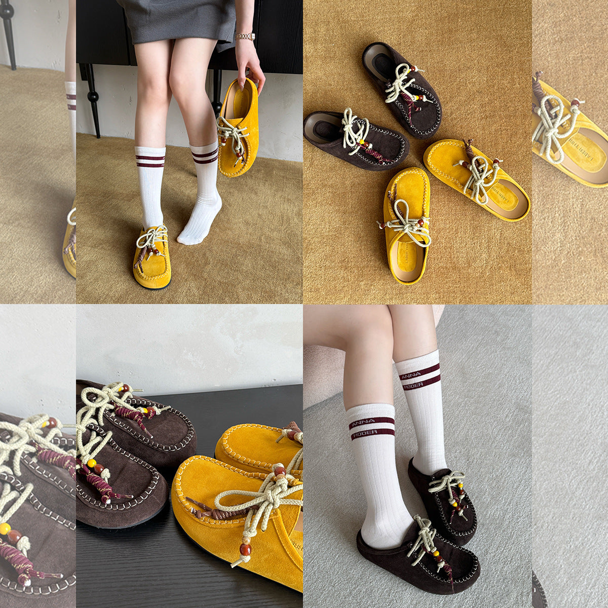 Lanyard Beaded Round Toe Thick Bottom Sandals