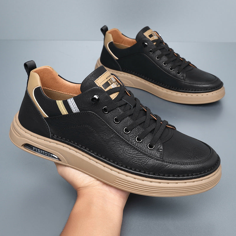 Men's Autumn Fashion Cowhide Breathable Sports Slip-on Leather Shoes