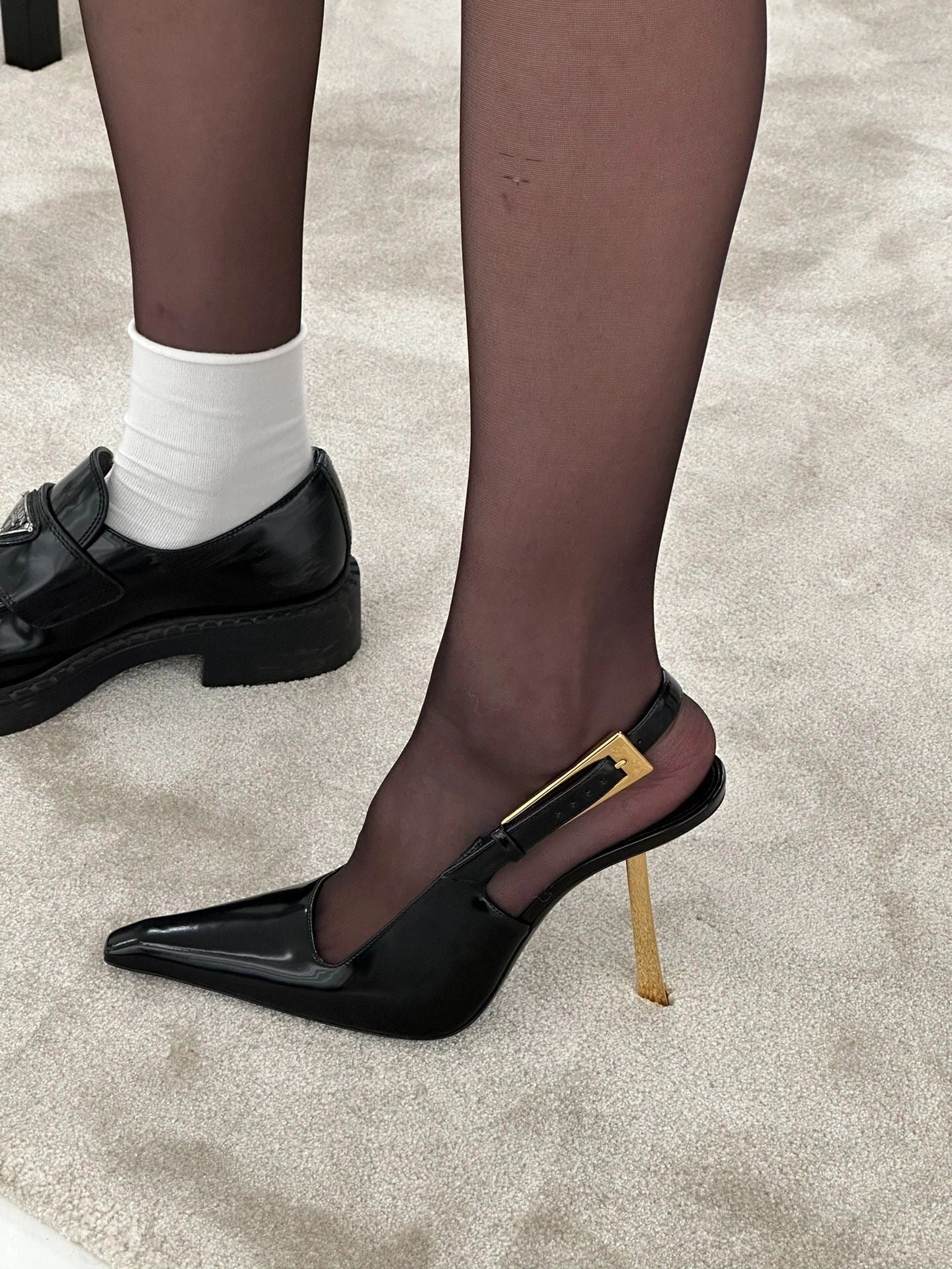 Women's Black Pointed High Stiletto Elegant High-grade Sandals