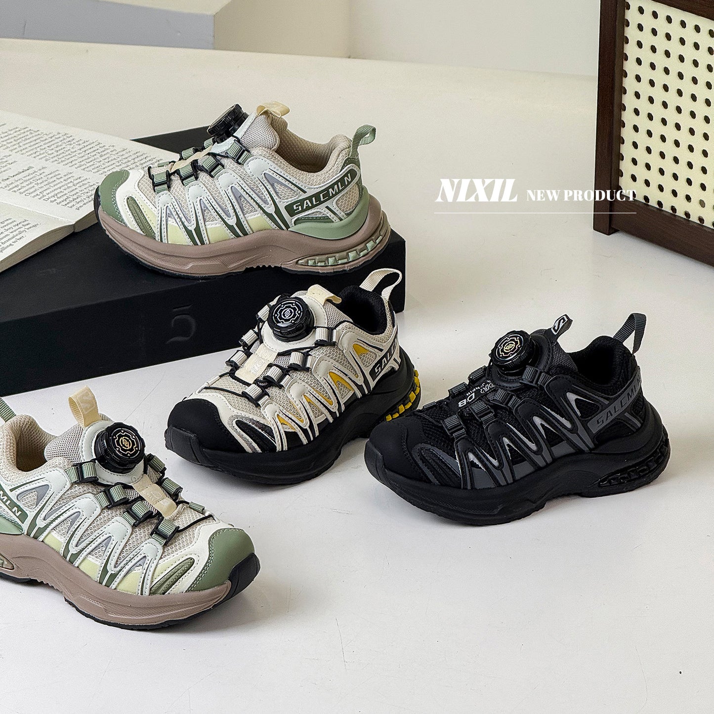 Children's Rotating Buckle Autumn Fashion Color Boys Kid's Sneakers