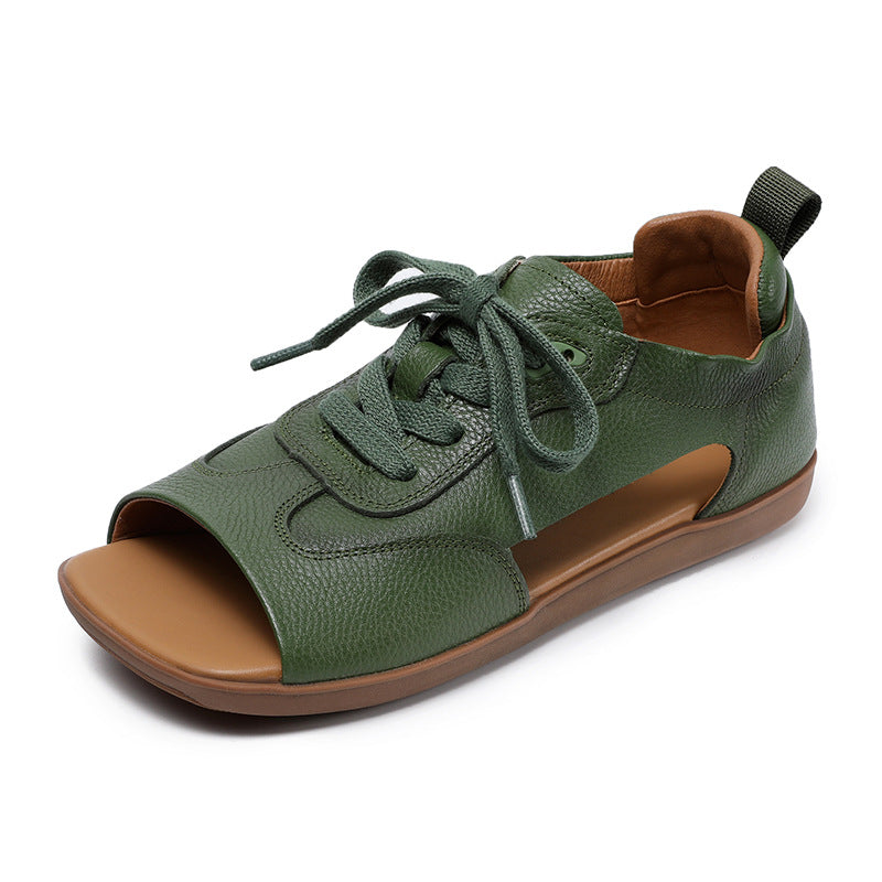 Women's Genuine Summer Retro Dress Flat Soft Bottom Sandals