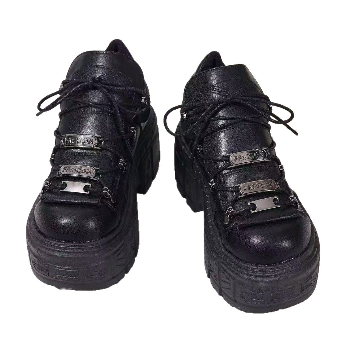 Women's Chic Black Dad Platform Heavy Metal Slippers