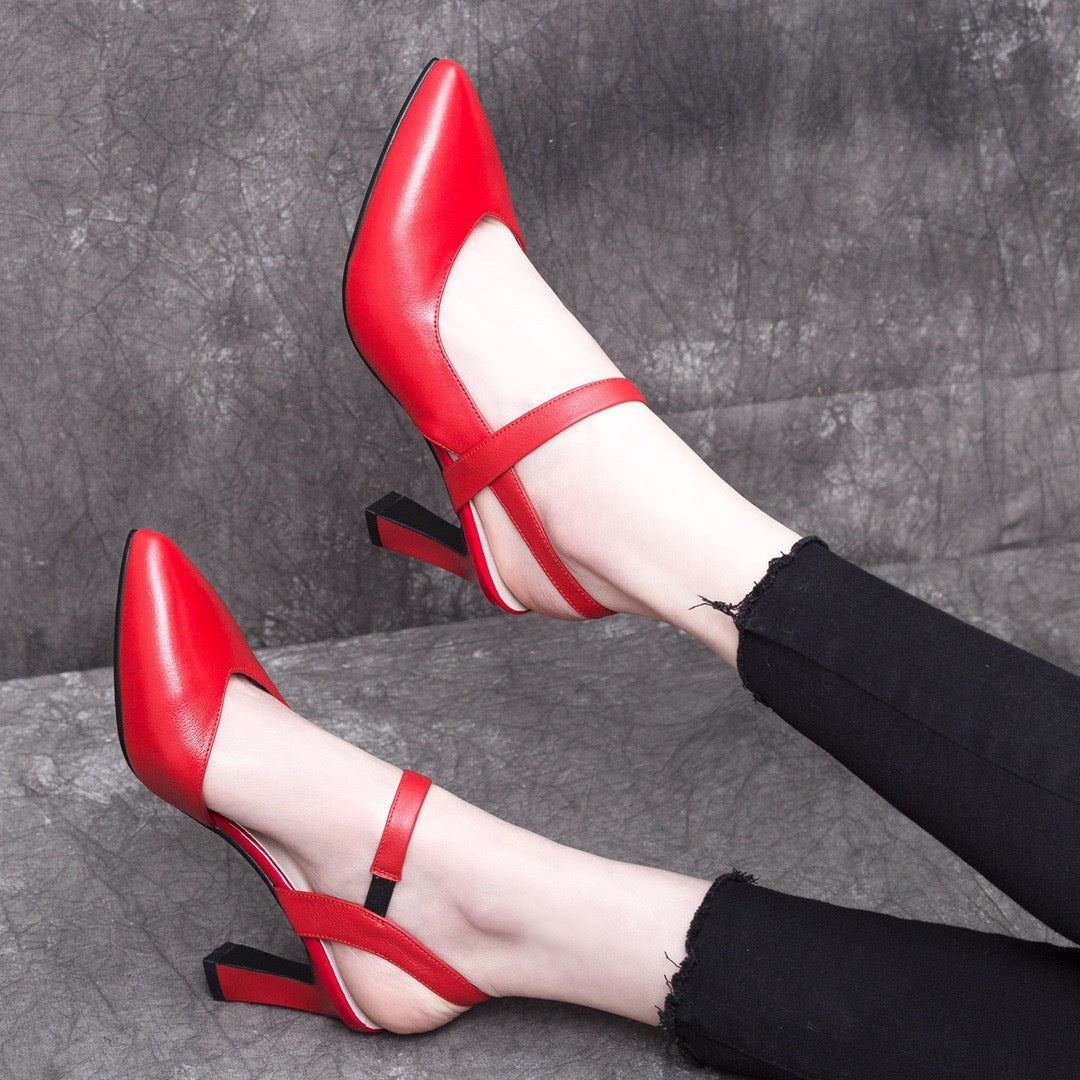 Women's Genuine Fashion Summer Chunky High Heels