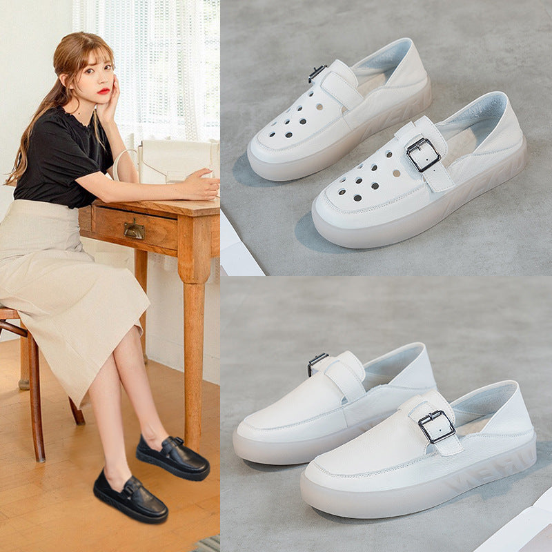 Women's Maternity Closed Toe Nurse Two-way Flat Sandals