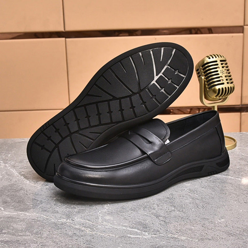 Men's Flat Peas British Style Fashion Slip-on Leather Shoes