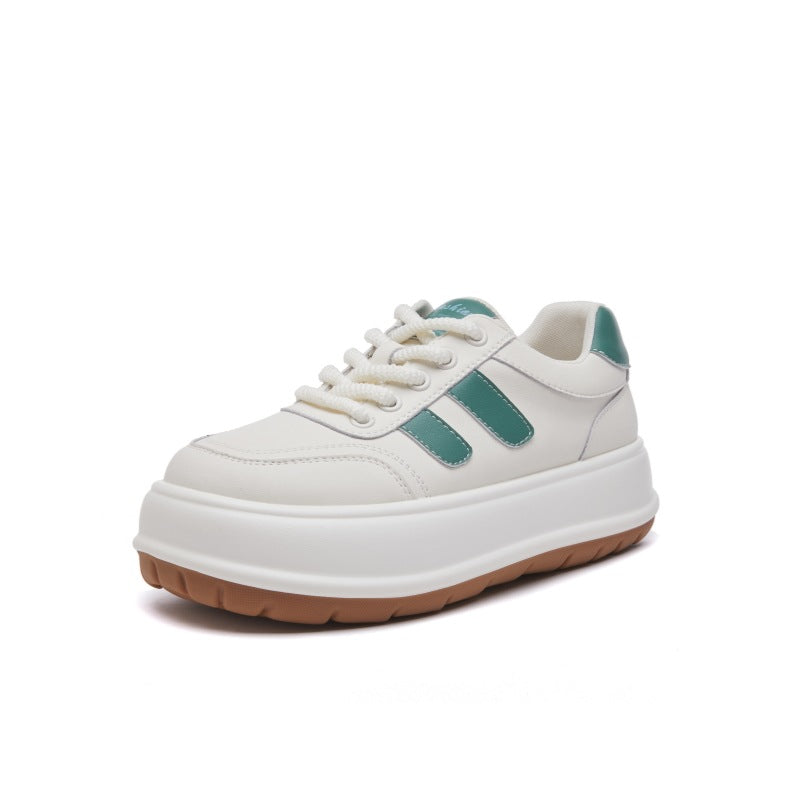 Women's Platform White Spring Korean Style Round Casual Shoes